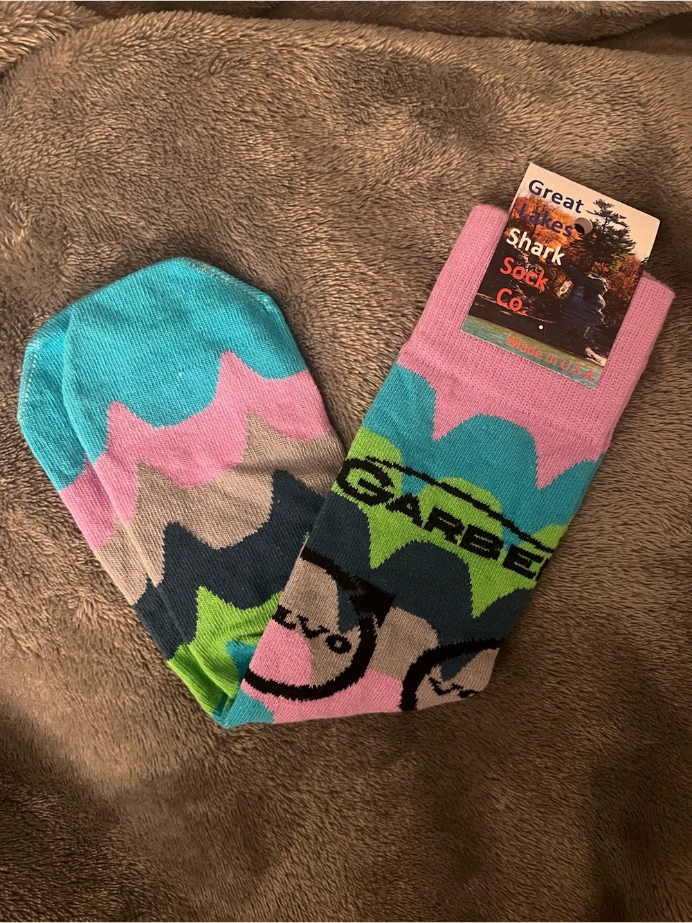 Unisex Junior Large Great Lakes Shark Sock Co. Multicolored Socks Volvo